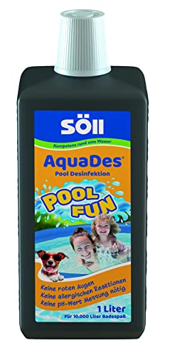 Söll 83692 AquaDes Pool-Desinfektion flüssig 1 l - wirksame Poolreinigung Wasserpflege gegen Bakterien und Keime zur Desinfektion von Pool Planschbecken Schwimmbad Kinderbecken Kinderpool