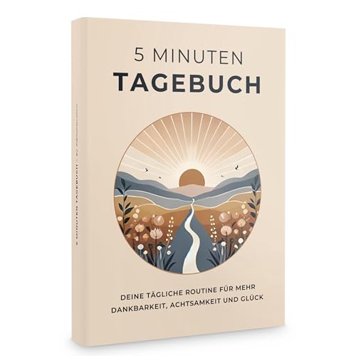 memoriecation 5 Minuten Tagebuch - Dein Journal für mehr Dankbarkeit, Achtsamkeit und Glück - Tagebuch für Erwachsene, Dankbarkeitstagebuch, Achtsamkeitstagebuch für 5 bis 6 Minuten Journaling