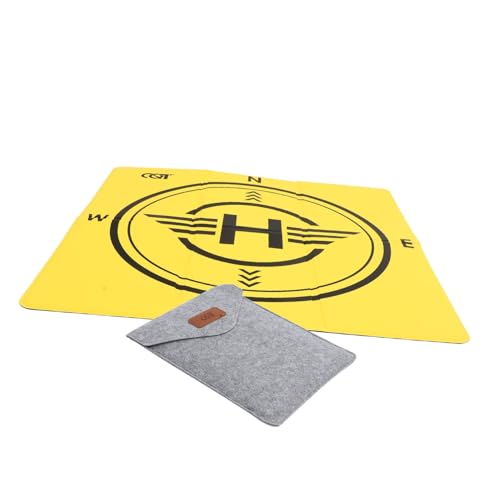 TOYANDONA tragbare Flugzeugmatte Drohnenzubehör Drohnenlandeplatz Outdoor-Drohnen-Aufnahmen Drohnen-Landezone Drohnenparkplatz Hubschrauber doppelseitiges Pad Parkmatte Landeplattform Pu