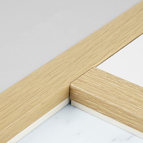 Treppenkantenleiste, Treppenkantenleiste, rutschfeste Treppenkantenleiste aus Vinylbodenbelag, Holzmaserung, L förmiger Kantenschutz für Treppenstufen von Wohnmobilen, 36 48 60 67