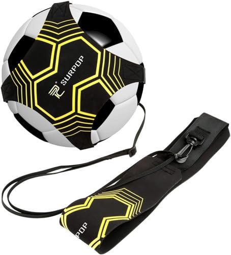 Global Park Fußball/Volleyball/Rugby Kick Throw Trainer Solo Praxis Training Aid Control Fähigkeiten Verstellbar (schwarz)