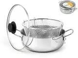Royal Norfolk Fritteuse aus Edelstahl, mit Deckel, 24 cm
