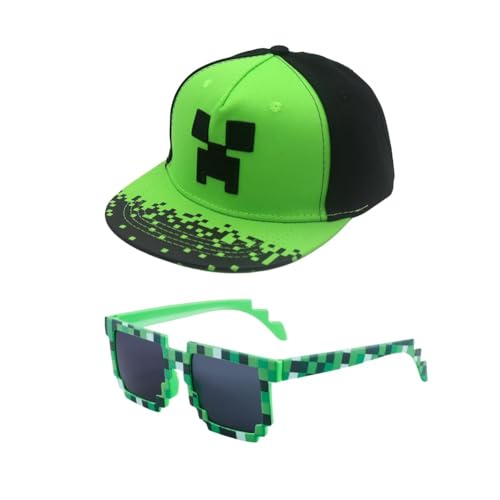 ADYEKSD Minne Baseballmütze Für Kinder,2PCS Baseballkappe und Sonnenbrille,Cartoon Baseballmütze,Outdoor Sports Baseballmütze,Sonnenhut Verstellbar Für Jungen TeenagerMeter