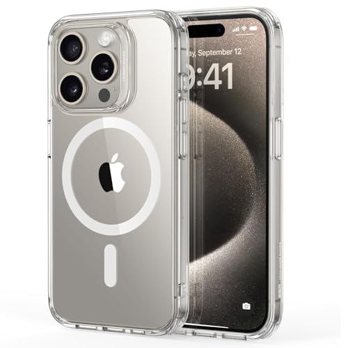 ESR für iPhone 15 Pro Max Hülle, kompatibel mit MagSafe, Militärnorm Schutz, vergilbungsbeständig, Kratzfeste Rückseite, magnetisches HandyHülle Case für iPhone 15 Pro Max, Classic Series, Klar