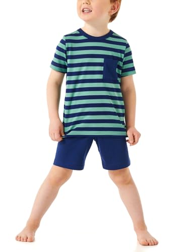 Schiesser Jungen Schlafanzug Set Pyjama kurz-100% Organic Bio Baumwolle-Größe 92 bis 140 Pyjamaset, mineral_181071, 128