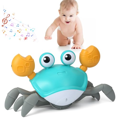 Crawling Crab Baby Toys Geschenke für 6-12 Monate Baby Girls Jungen Bildungsspielzeug für 1-3 Jahre alte Kleinkind Geburtstagsgeschenke Kinder Bauchzeitspielzeug-USB-Ladung, lustige Bewegung Spielzeug