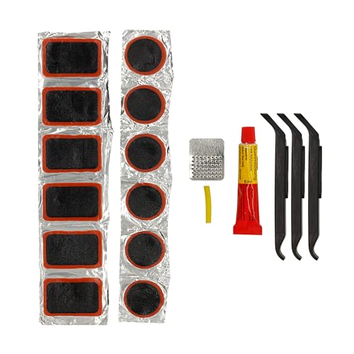 P4B | 19-teiliges Reparatur-Set für Ihre Fahrradschläuche | Fahrrad-Reparaturset | Mit 3X stabilen Reifenheber für EIN einfaches Lösen des Reifens und des Schlauches (Marke P4B)