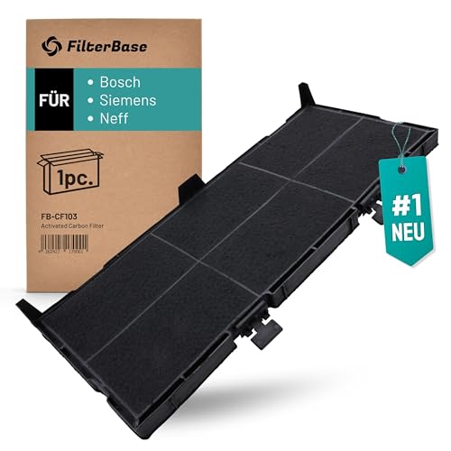 FilterBase® Aktivkohlefilter 1 Stück passend für Bosch 11025806 DSZ4561, Siemens LZ45610 LZ45650 und Neff Z54TC02X0 - Filter für Dunstabzugshaube