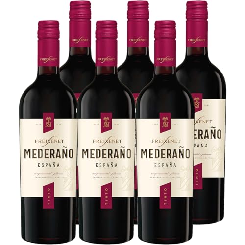 Freixenet Mederaño Tinto Spanischer Rotwein (6 x 0,75 l) Spanish Red Wine, Wein, halbtrocken mit Aromen von Kirsche und Heidelbeere, zu kräftigen Speisen und würzigem Gemüse