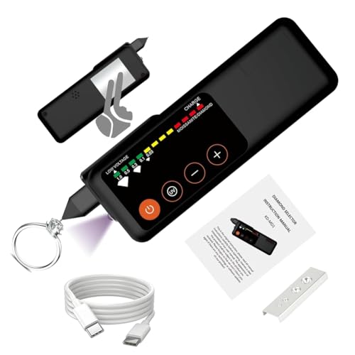 Yominerr Wiederaufladbarer Diamanttester mit UV -Licht, Diamantauswahl für Anfänger und Experten, Schmuck Diamant