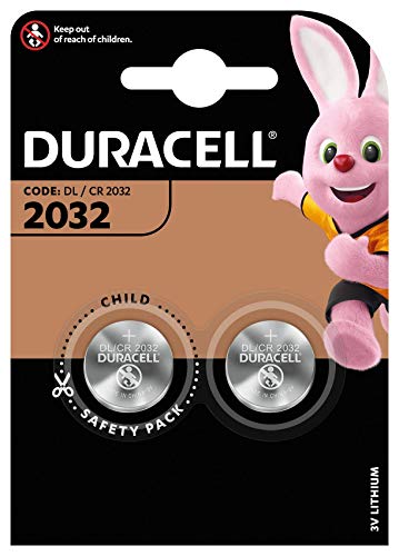 Duracell Specialty 2032 Lithium-Knopfzelle 3 V, 2er-Packung (CR2032 /DL2032 entwickelt für die Verwendung in Schlüsselanhängern, Waagen, Wearables und medizinischen Geräten.