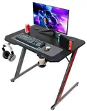 Homall Gaming Tisch 80 x 52 cm, Z-Frame Gaming Schreibtisch mit Getränkehalter, Kopfhörer Haken, Computertisch PC Tisch Ergonomischer Gamer Tisch