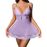 Generisch Sexy Dessous Damen für Sex Babydoll Sexy Nachtkleid Spitze Nachthemd Nachtwäsche Babydoll Lingerie Spitze Chemise Sexy Nachtwäsche Spitze Sexy Chemise Nachtwäsche Babydoll Kleid