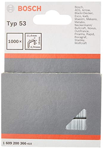 Bosch Accessories Bosch Professional Feindrahtklammer Typ 53 (für Textilien, Pappe, flache Holzleisten, Drahtgeflecht, Zubehör für Tacker)