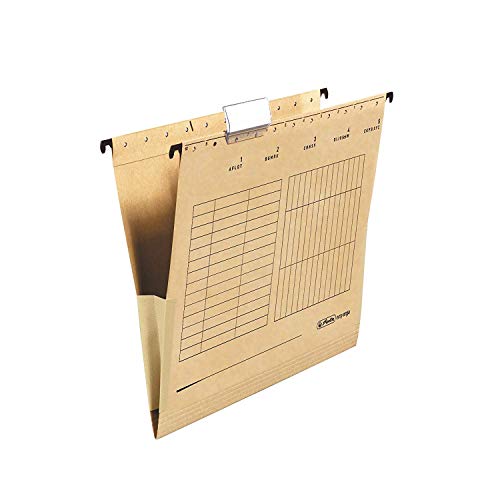 Herlitz 10843373 Hängetasche (A4 mit Leinenfröschen) 2 Karton braun, 32 x 23,7 cm (50 er (herlitz), Tasche)