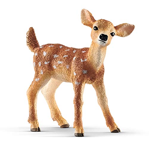 schleich 14820 Weißwedelkalb, ab 3 Jahren, WILD LIFE - Spielfigur, 2 x 5 x 5 cm, Braun mit Weißem Bauch