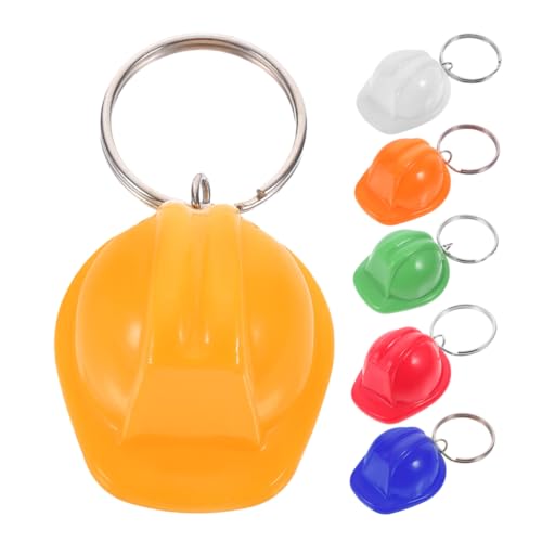 Generisch 6 Stück Mini Bauhelm Schlüsselanhänger Teilig Farbenfrohe Schlüsselanhänger für Ingenieure Partygeschenke und Diy Bauzubehör für Erwachsene Praktische