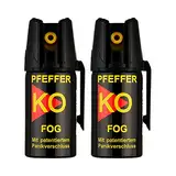 KO Pfefferspray Jet | Fog Verteidigungsspray | Abwehrspray Hundeabwehr | zur Selbstverteidigung | Sparset | Made in Germany (FOG 40 ML 2 Stk)