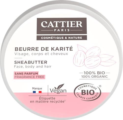 Cattier Sheabutter für Haut und Haar 100 Prozent biologisch, Naturkosmetik, 100 g