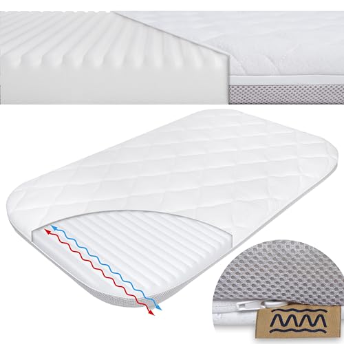 Matratze Chicco Next2me Magic, Kindermatratze 82x50 cm, kompatibel mit Chicco Next2Me, Chicco Beistellbett Air, Next to Me Baby Bed, Matratze Chicco Next 2 Me Dream Hochwertiger Schaumstoff