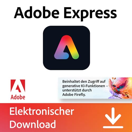 Adobe Express Premium | Prepaid-Abo für 1 Jahr | Für Web, Android & iOS | Inkl. 100 GB Speicher