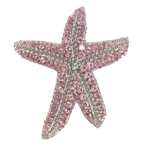 KEXIAO Handgefertigte Strass-Perlen-Patches, modische Seestern-Broschen, Verzierung, Dekoration