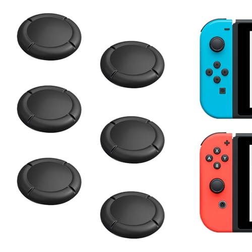 Hawdows Joystick Kappen, 3 Paare Silikon Thumb Grips, Analoge Silikonabdeckungen Ersatz Kompatibel mit Nintendo Switch/Lite/OLED, Ersatz für Joystick Covers - 6 Schwarz