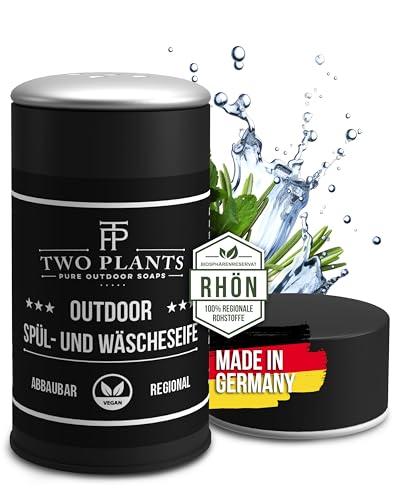 Handgemachte Outdoorseife: 2-in-1 Spül- und Handwaschmittel im Streuer | Natürliche Inhaltsstoffe aus dem Rhön Biosphärenreservat | Vegan & palmölfrei | Ideal für Reisen & kaltes Wasser | #Outdoorgold