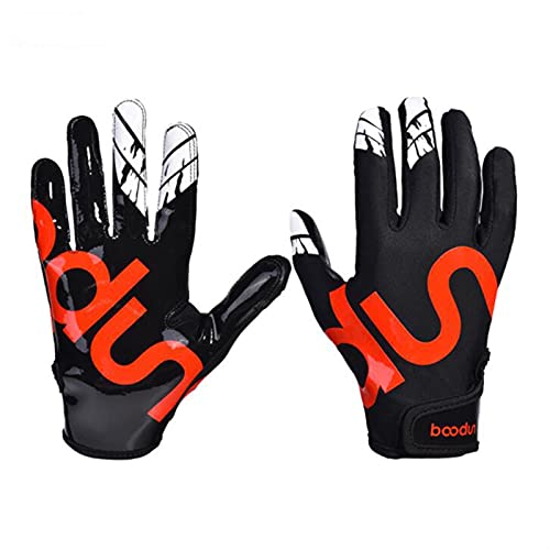 Baseball Handschuhe,PU-Leder Baseball Glove Baseballhandschuhe Männer Frauen Rugby Handschuhe Volle Finger Atmungsaktiv rutschfeste Silikon Baseball Fußballhandschuhe Outdoor Wanderhandschuhe (Color