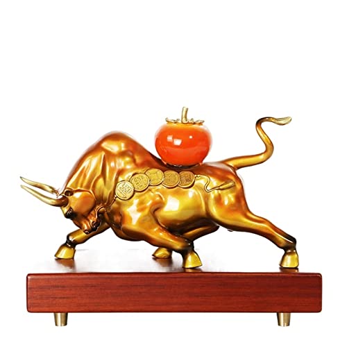 XOVP-023 Eingangsdekoration Dekorative Ornamente Kupfer Rindermarkt Stier Eingang Ornament Wohnzimmer Home Office Eingang Dekoration Öffnung modern Skulpturen Figuren Statue(B)
