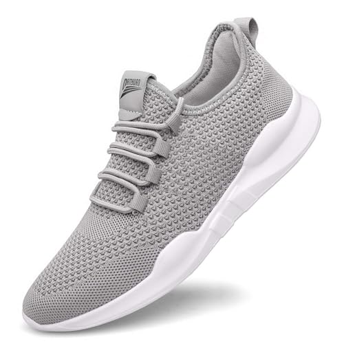 Laufschuhe Herren Turnschuhe Joggingschuhe Leichtgewichts Sneaker Tennisschuhe Fitness Trainingsschuhe Atmungsaktiv Sportschuhe Walking Schuhe Grau 44