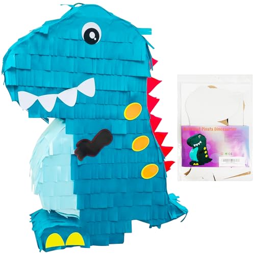 Dinosaurier Pinata Bastelset - DIY Dinoparty Deko für Kindergeburtstag, Magische Dinosaurier-Dekoration für Mädchen und Jungs, Kreatives Gastgeschenk (Dinosaurier blau)