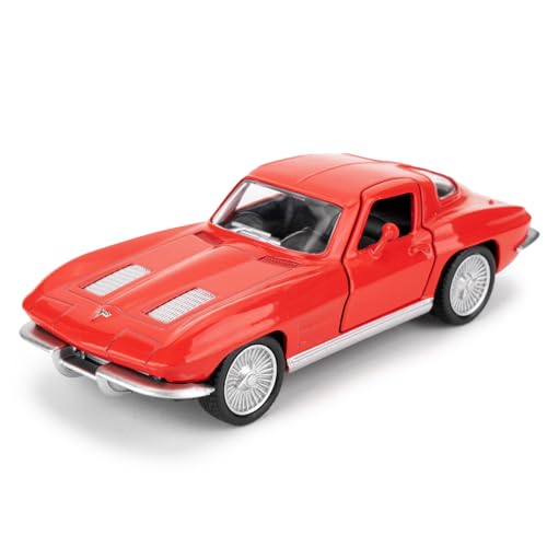 imtfzct 1/36 Chevrolet Corvette Modellauto, Alu-Spielzeugauto mit Rallyefunktion, Modellspielzeug Freizeitauto, Auto-Geschenk für Jungen und Mädchen (rot)