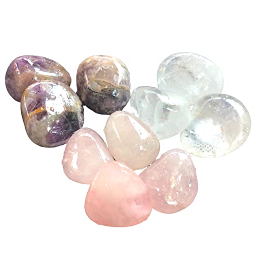 Premium Edelstein-Quellwasser-Set Grundmischung | Trommelsteine zur Energetisierung von Trinkwasser | 21 Seiten Anleitung | echte Heilsteine | Wasserbelebung