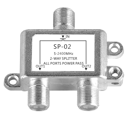 Antennenverteiler, SAT Verteiler Für Satelliten Und Kabelanlagen, TV Signalverteilung Mit Stromversorgung, 5-2400 MHz, Sat Splitter Für Gleichzeitigen Betrieb Von 2 Receivern