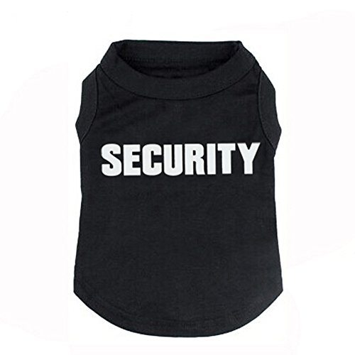 Hundehemd T-Shirts Welpe Sommerkleidung Hund Tank Top Weste Security Schweißhemd für kleine Hund mittlere Hundekatze (M, Schwarz)