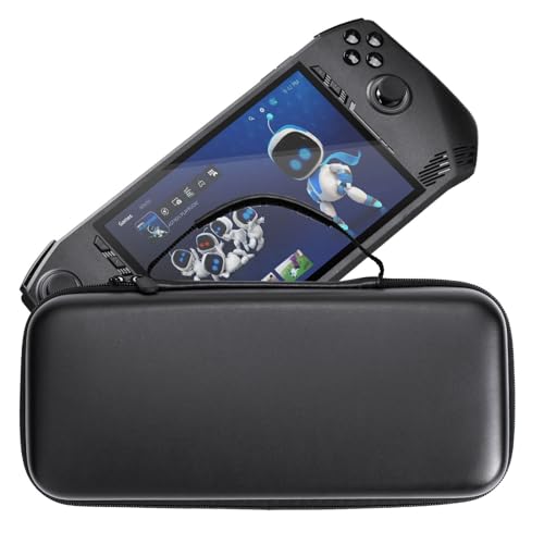 Hzycwgone Eva Tasche für MSI Claw,Reisen Tragetasche für MSI Claw A1M Handheld-Spiele,Hartschale mit Spielkartenschlitz & Netztasche für MSI Claw Zubehör(Schwarz)