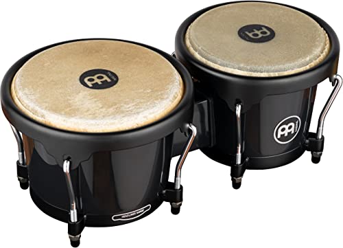 Meinl Percussion Bongos Journey Series - 2 Handtrommeln mit 6,5 und 7,5 Zoll - inkl. Stimmschlüssel - ABS Kunststoff, Schwarz (HB50BK)