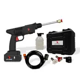 Hammersmith JetHawk - Kabelloser Druckreiniger inkl. 3 wechselbaren Sprühdüsen - wiederaufladbar - 13 bar Power - Lithium-Ionen Akku - Reiniger für Gartenschlauch - 5m Reichweite