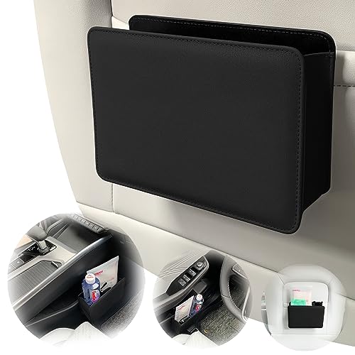 HiWODO Auto Mülleimer Klein,Mini Mülleimer auto,Faltbar Automülleimer,Mülleimer für Auto,Nappa Leder Automüllbehälter,Mehrzweck Auto Kofferraum Organizer,Auto Zubehör innenraum,Auto Organizer