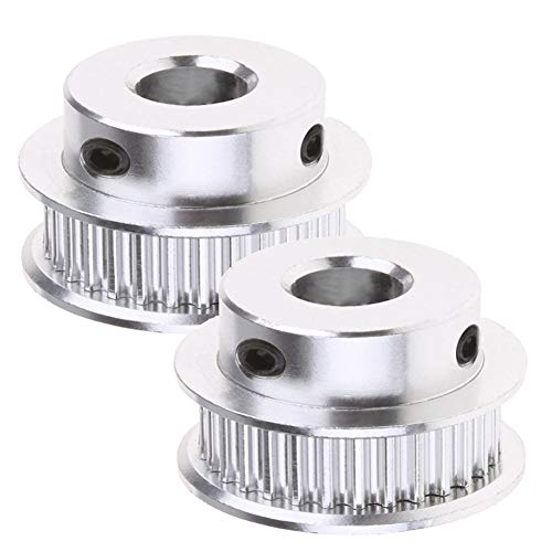 Saipor 2 Stück GT2 Zahnriemenscheibe Aluminium Zahnriemenrad Kit GT2 Timing Pulley GT2 Riemenscheibe Synchronrad für 3D Drucker GT2 Zahnriemen 6mm Breite Gürtel (40 Zähne 8mm Bohrung)