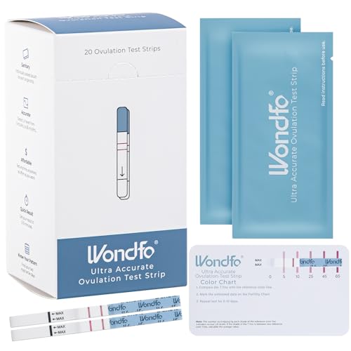 Wondfo Ovulationstest 20x LH 0-65mIU/ml Kontinuierliche Vorhersage der Ovulationstage Fruchtbarkeitsteststreifen Quantitative Ovulationstests für Frauen zu Hause Pinpoint 2 Peak Fruchtbarkeit Tage