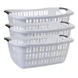 3er Set Große Wäschewanne 55x37x20 cm: Dein Multitalent für Ordnung und Komfort in Weiß!