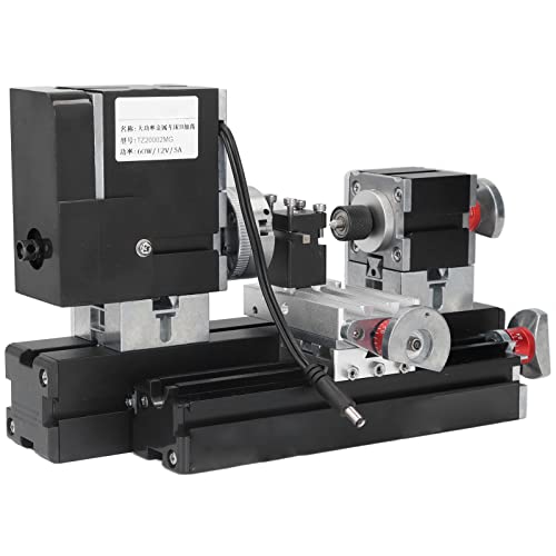 Metall-Rotationsdrehmaschine, 12000 U/min Motor Multifunktionale Mikro-Drehmaschine mit Bohrfutter zur Bearbeitung von Holz und Kunststoff(#1)
