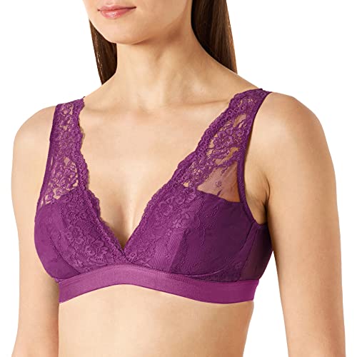 Iris & Lilly Damen Bustier aus Spitze, Pflaume, 36