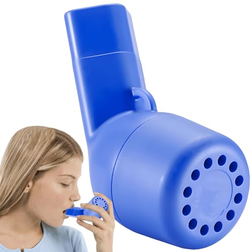 Air Physio Atemgerät Original, Lungentrainer Atemtrainer, Schleimentfernungsgerät, Mucus Clearance Device für Patienten mit Schleimproduzierenden Atemwegserkrankungen, Blau