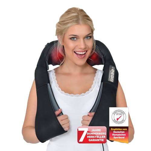 DONNERBERG® Das Original Nackenmassagegerät mit Wärme 7 Jahre Garantie Shiatsu Massagegerät für Nacken Schulter Massage Vibration TÜV geprüft