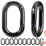 10 Stück kleine Carabiner 1 Zoll schwarzer Karabiner Klettern O-Ring-Kleine Karabinerhaken Karabiner Schwarz Geeignet für Auto-Schlüsselanhänger-Haken und Geldbörsen-Schlüsselanhänger-Ersatzteile