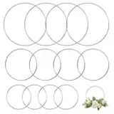 12 Stück Metallringe zum Basteln 10 15 20cm, Silber Metallring Drahtringe zum Basteln Deko Ringe zum Aufhängen, Metallring für Traumfänger Ringe Dekoringe zum Hängen für DIY Hochzeit Floristik