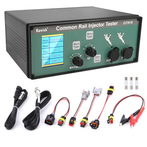 Kawish Diesel Einspritzdüsen Tester Prüfgerät Abdrückgerät Injektor Common Rail Injector Tester mit Injektionszählfunktion zum Einstellen des Einspritzdüsendrucks und zum Testen